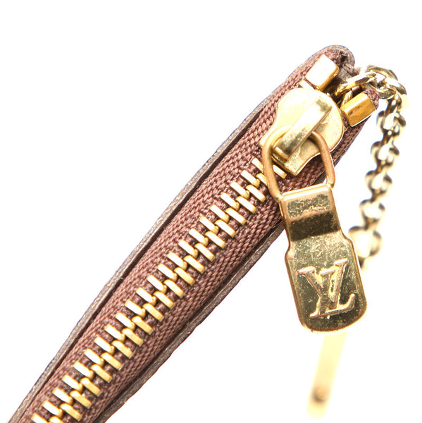ルイ ヴィトン ダミエ ポシェット・クレ M62650 ブラウン PVC コインケース レディース LOUIS VUITTON 中古