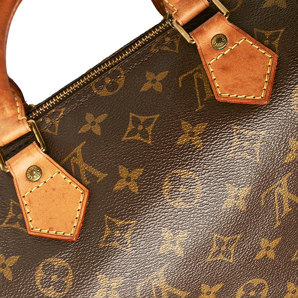 ルイ ヴィトン モノグラム スピーディ35 ハンドバッグ M41524 ブラウン PVC レザー レディース LOUIS VUITTON 【中古】