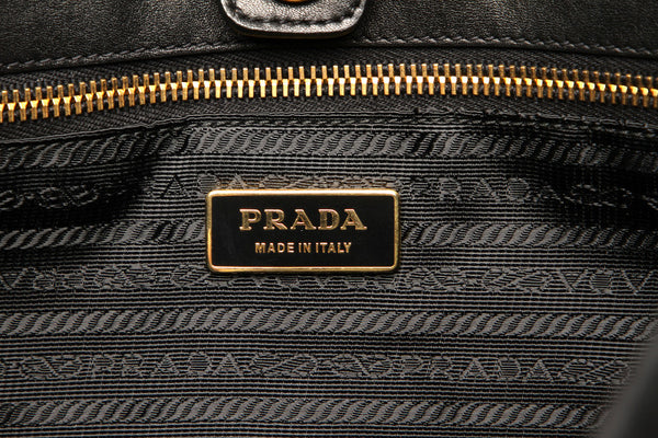 プラダ ブラック ナイロン レザー ハンドバッグ ショルダーバッグ 2WAY レディース PRADA 中古