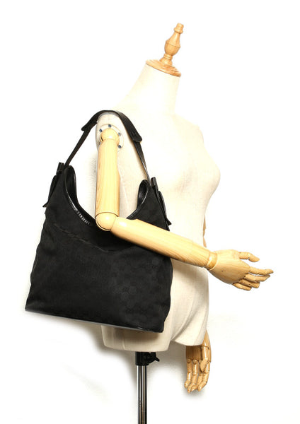 グッチ GGキャンバス ブラック 黒 キャンバス ショルダーバッグ レディース GUCCI 中古