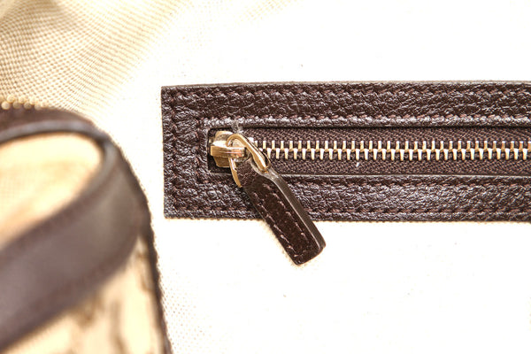 グッチ シェリーライン GGキャンバス 406868 ブラウン 茶 キャンバス ボストンバッグ レディース GUCCI 中古