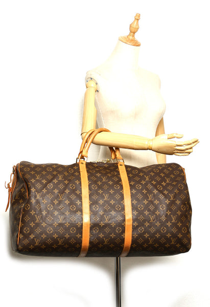ルイ ヴィトン モノグラム キーポル バンドリエール60 M41412 ブラウン 茶 PVC ボストンバッグ レディース LOUIS VUITTON 中古
