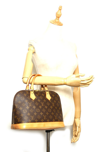 ルイ ヴィトン モノグラム アルマ M53151 ブラウン 茶 PVC レザー ハンドバッグ レディース LOUIS VUITTON 中古
