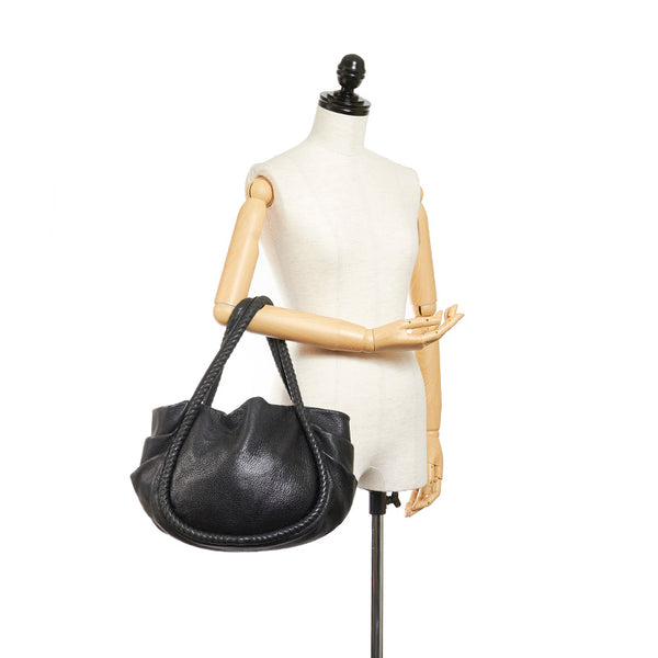 ジョルジオアルマーニ ショルダーバッグ ブラック レザー レディース GIORGIO ARMANI 【中古】