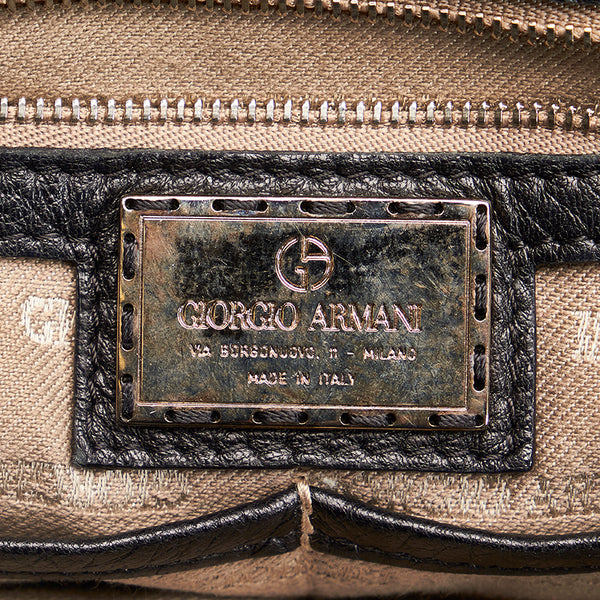 ジョルジオアルマーニ ショルダーバッグ ブラック レザー レディース GIORGIO ARMANI 【中古】