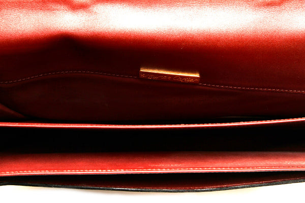 カルティエ ワインレッド レザー ブリーフケース レディース CARTIER 中古