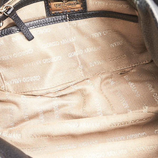 ジョルジオアルマーニ ショルダーバッグ ブラック レザー レディース GIORGIO ARMANI 【中古】