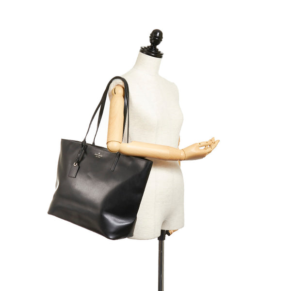 ケイトスペード ブラック レザー トートバッグ レディース Kate Spade 【中古】