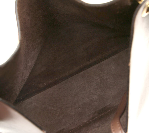 グッチ ウッドハンドル 001・1553 ブラウン レザー ハンドバッグ レディース GUCCI 中古