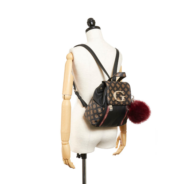 ゲス ブラウン PVC レザー リュック バックパック レディース Guess 【中古】