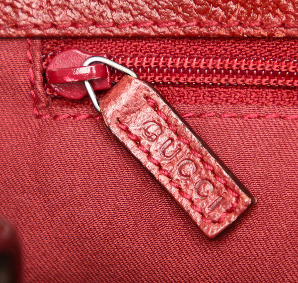 グッチ GGキャンバス 120836 ベージュ レッド キャンバス レザー トートバッグ レディース GUCCI 中古