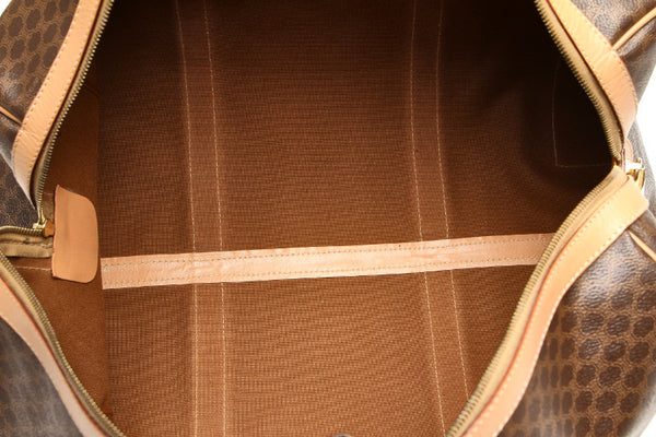 セリーヌ マカダム ブラウン 茶 PVC レザー ボストンバッグ ユニセックス CELINE 中古