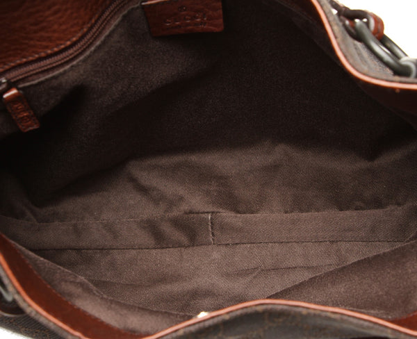 グッチ GGキャンバス 101975 ブラウン キャンバス レザー ショルダーバッグ レディース GUCCI 中古