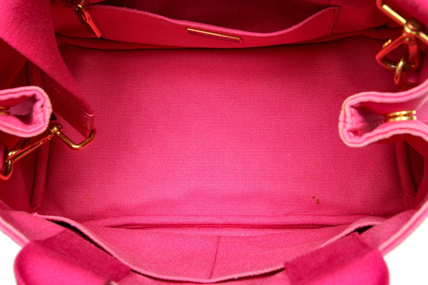 プラダ ミニカナパ B2439G ピンク キャンバス ハンドバッグ ショルダーバッグ 2WAY レディース PRADA 中古