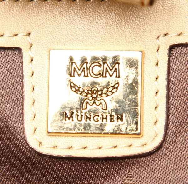 エム シー エム ベージュ レザー ショルダーバッグ レディース MCM 中古