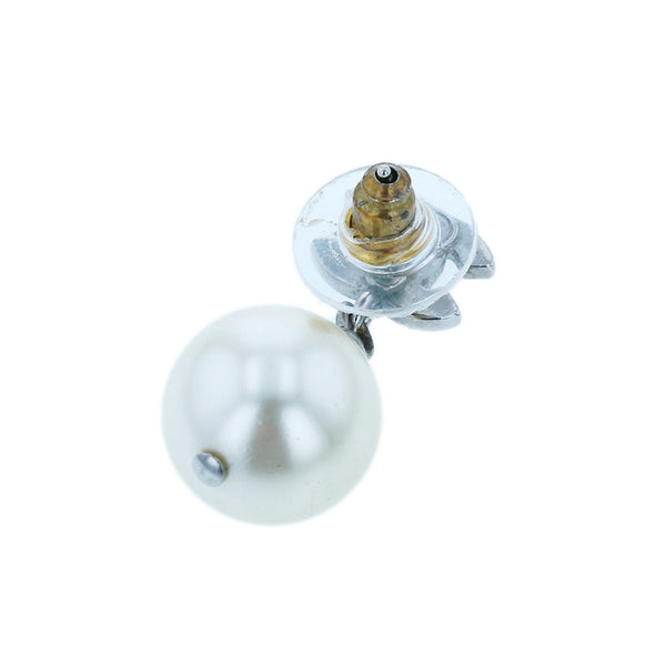 シャネル シルバー メタル ココマーク フェイクパール ラインストーン ピアス レディース CHANEL 【中古】