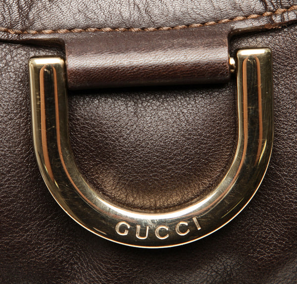 グッチ アビー 189833 ブラウン レザー ショルダーバッグ レディース GUCCI 中古