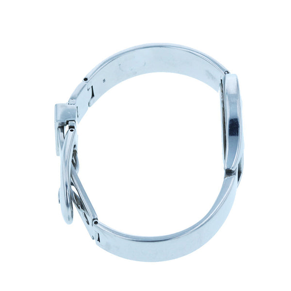 グッチ 6700L シルバー ステンレススチール 腕時計 レディース GUCCI クオーツ ブラック文字盤 【中古】