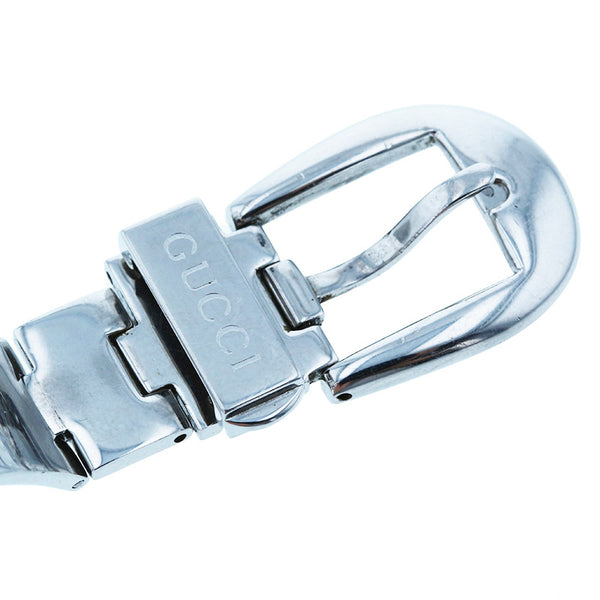 グッチ 6700L シルバー ステンレススチール 腕時計 レディース GUCCI クオーツ ブラック文字盤 【中古】