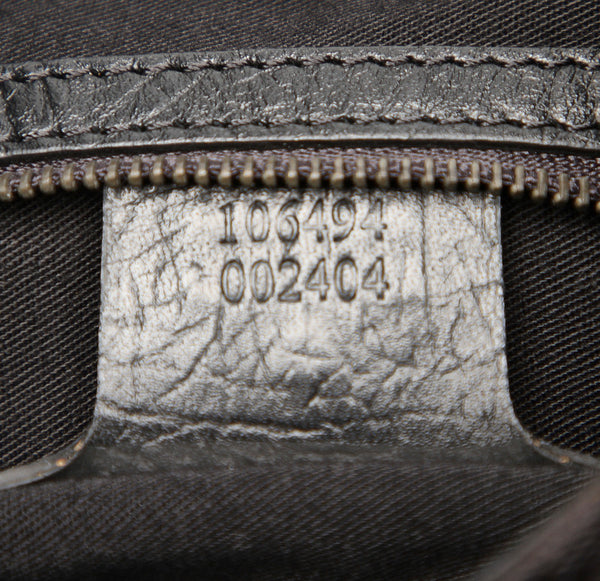 グッチ GGキャンバス バンブー 106494 ブラック 黒 キャンバス レザー ハンドバッグ レディース GUCCI 中古