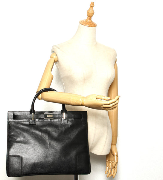 グッチ 002・1090 ブラック 黒 レザー ハンドバッグ レディース GUCCI 中古