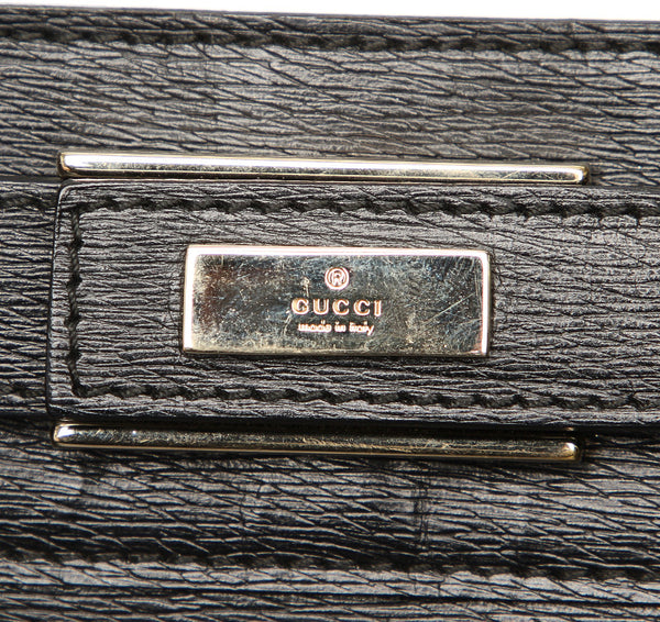 グッチ 002・1090 ブラック 黒 レザー ハンドバッグ レディース GUCCI 中古