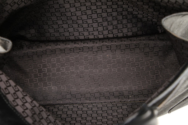 グッチ 002・1090 ブラック 黒 レザー ハンドバッグ レディース GUCCI 中古