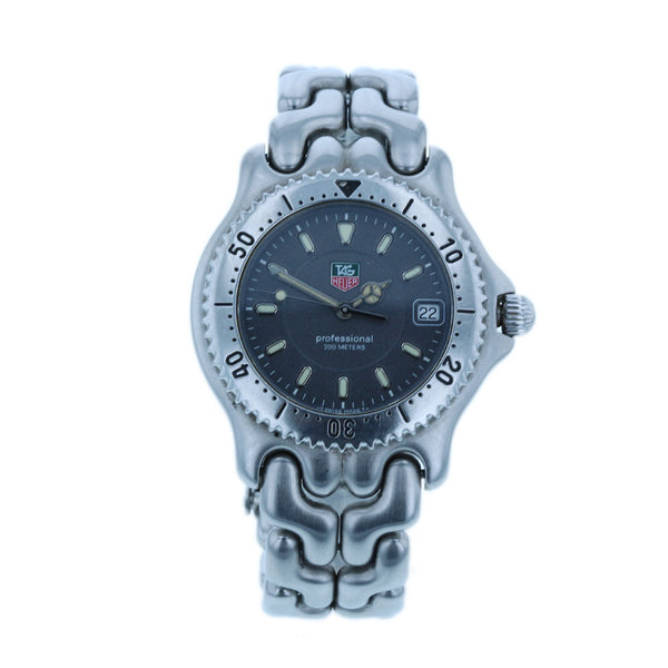 タグホイヤー WG1113-0 シルバー ステンレススチール 腕時計 メンズ TAG HEUER クオーツ ブラック文字盤 【中古】