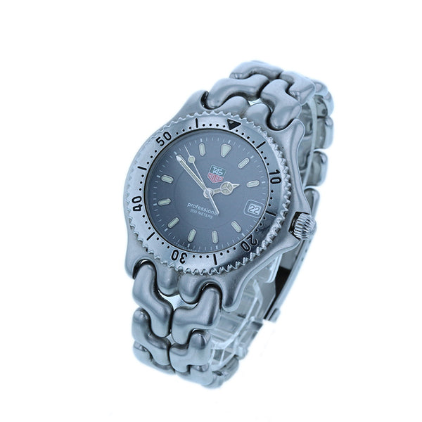 タグホイヤー WG1113-0 シルバー ステンレススチール 腕時計 メンズ TAG HEUER クオーツ ブラック文字盤 【中古】