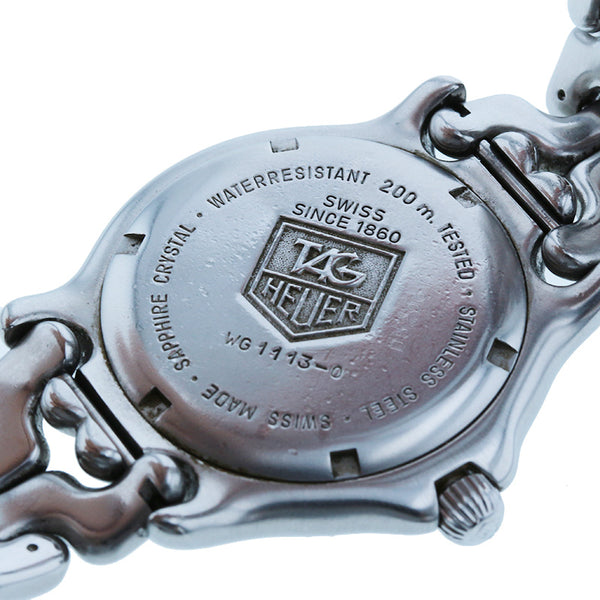 タグホイヤー WG1113-0 シルバー ステンレススチール 腕時計 メンズ TAG HEUER クオーツ ブラック文字盤 【中古】