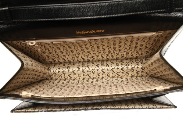 イヴ サンローラン ブラック 黒 レザー ショルダーバッグ レディース YVES SAINT LAURENT 中古