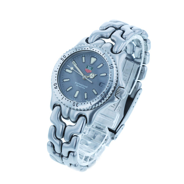 タグホイヤー セル デイト S99.213K シルバー ステンレススチール 腕時計 メンズ TAG HEUER クオーツ ブラック グレー文字盤 【中古】