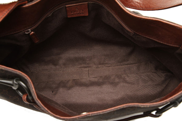 グッチ GGキャンバス 101975 ブラウン キャンバス レザー ショルダーバッグ レディース GUCCI 中古