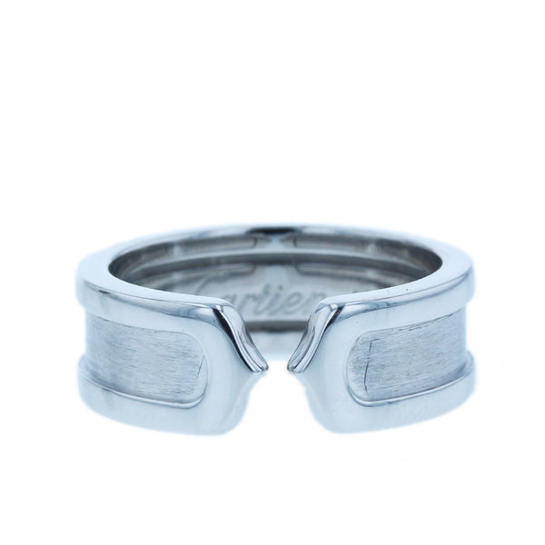 カルティエ K18WG ホワイトゴールド C2 スモール リング 指輪 レディース CARTIER 8号 【中古】