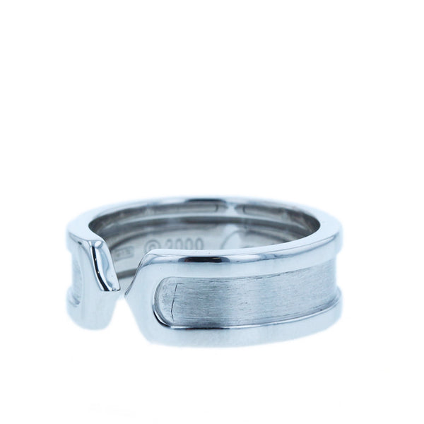 カルティエ K18WG ホワイトゴールド C2 スモール リング 指輪 レディース CARTIER 8号 【中古】