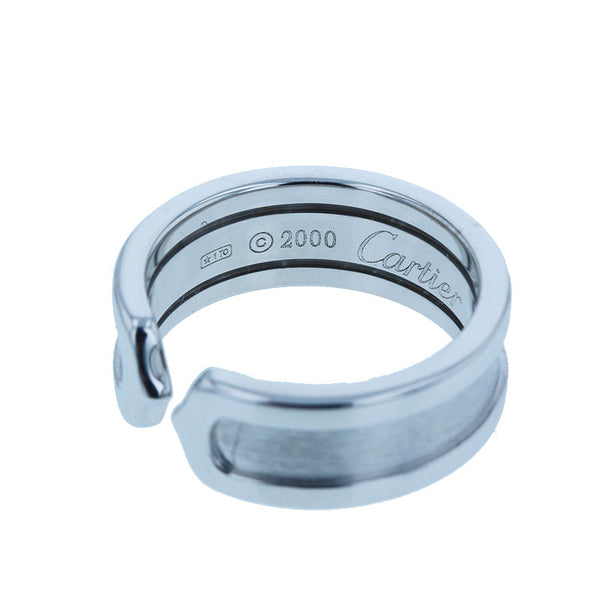 カルティエ K18WG ホワイトゴールド C2 スモール リング 指輪 レディース CARTIER 8号 【中古】