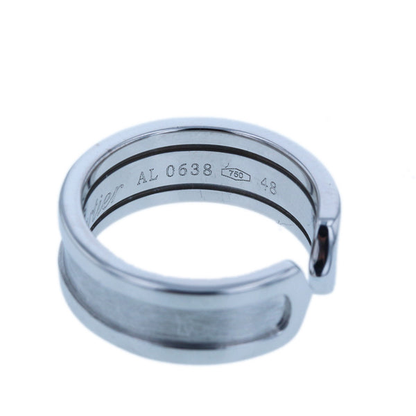 カルティエ K18WG ホワイトゴールド C2 スモール リング 指輪 レディース CARTIER 8号 【中古】