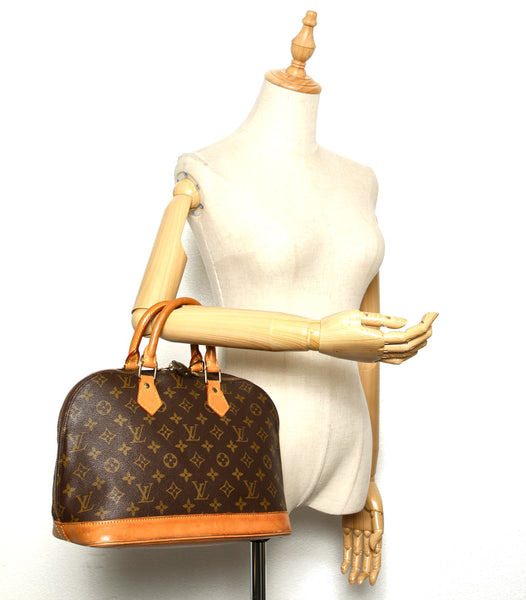 ルイ ヴィトン モノグラム アルマ M53150 ブラウン PVC レザー ハンドバッグ レディース LOUIS VUITTON 中古