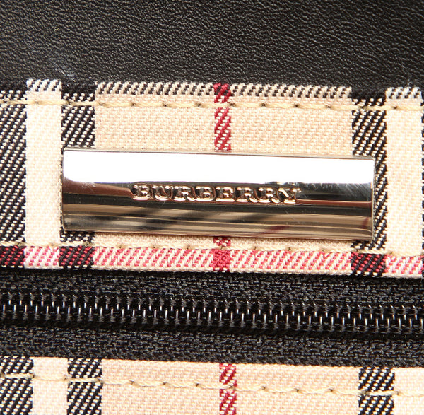 バーバリー ブラック 黒 レザー ハンドバッグ レディース BURBERRY 中古