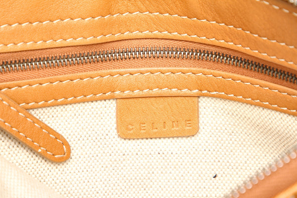 セリーヌ Cマカダム ベージュ オレンジ PVC レザー 肩掛け ショルダーバッグ レディース CELINE 中古