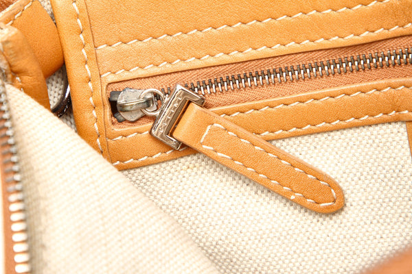 セリーヌ Cマカダム ベージュ オレンジ PVC レザー 肩掛け ショルダーバッグ レディース CELINE 中古