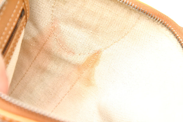 セリーヌ Cマカダム ベージュ オレンジ PVC レザー 肩掛け ショルダーバッグ レディース CELINE 中古