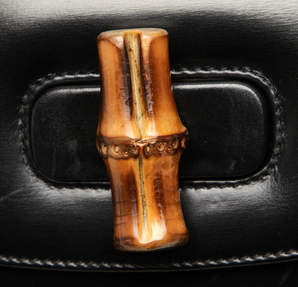 グッチ バンブー 000・1227 ブラック 黒 レザー ハンドバッグ ショルダーバッグ 2WAY レディース GUCCI 中古