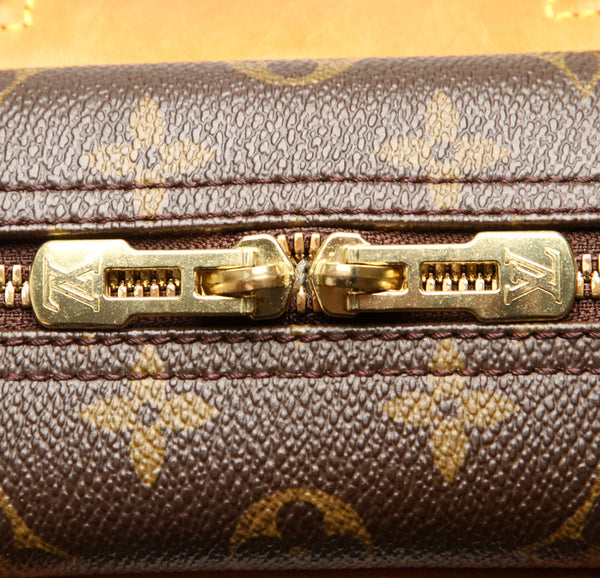 ルイ ヴィトン モノグラム ドーヴィル M47270 ブラウン 茶 PVC レザー ハンドバッグ レディース LOUIS VUITTON 中古