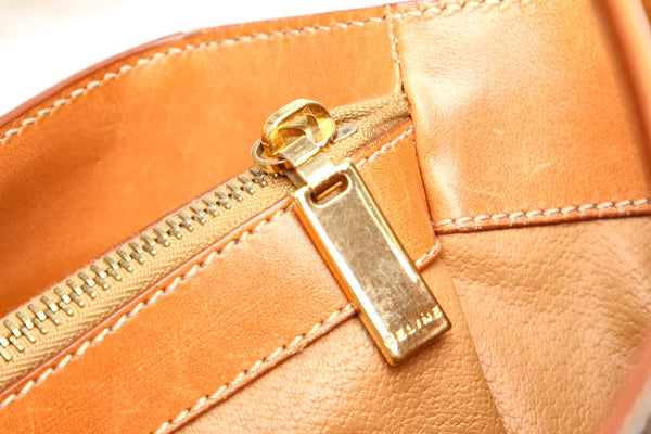 セリーヌ マカダム ブラウン PVC レザー トートバッグ レディース CELINE 中古