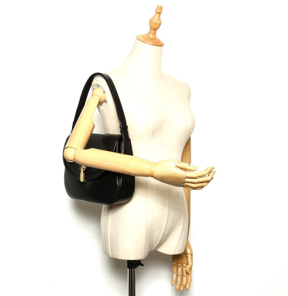 グッチ ブラック 黒 レザー ショルダーバッグ レディース GUCCI 中古