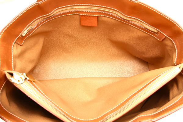 セリーヌ マカダム ブラウン PVC レザー トートバッグ レディース CELINE 中古