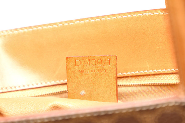 セリーヌ マカダム ブラウン PVC レザー トートバッグ レディース CELINE 中古