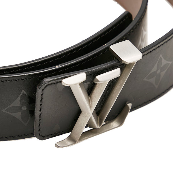 ルイ ヴィトン モノグラム イリュージョン サンチュール LV イニシアル 40MM ピラミッド M9346 ブラック レザー ベルト メンズ LOUIS VUITTON 【中古】
