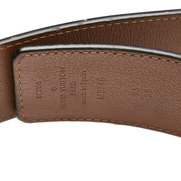 ルイ ヴィトン モノグラム イリュージョン サンチュール LV イニシアル 40MM ピラミッド M9346 ブラック レザー ベルト メンズ LOUIS VUITTON 【中古】